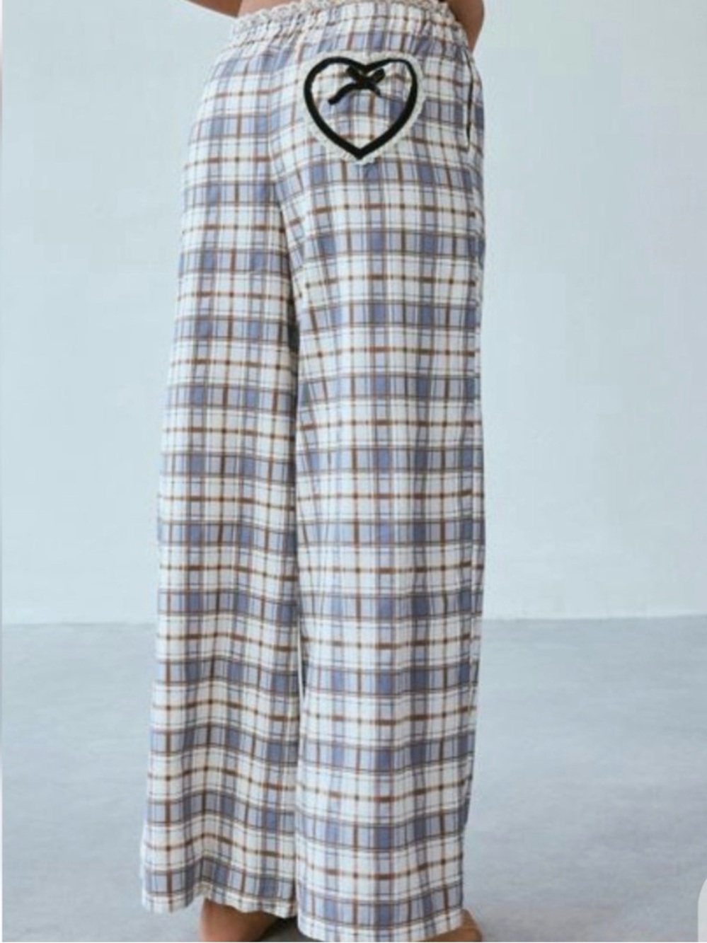 Urban Outfitters Plaid Hearts Desire Pajama Lounge Pant Large